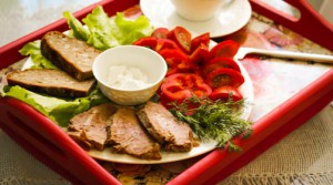 Мясо-овощная тарелка быстрого приготовления