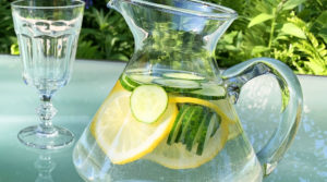Лимонно-огуречная вода